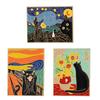 Ölgemälde 3-5 Stück/Set Emaille-Pins Tarotkarten Nachthimmel Schwarze Katze Broschen Anstecknadel Punk Gothic Schmuck Geschenk für Freunde