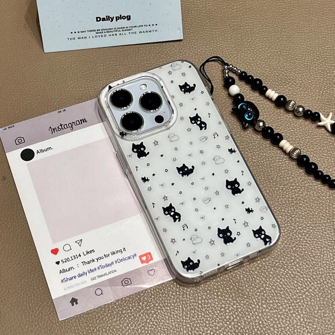 

New Imd Big Hole Full Screen Black Dog for IPhone17 Glitter Powder 15ProMax Phone Case 12 for Apple 14P For iPhone 17AIR