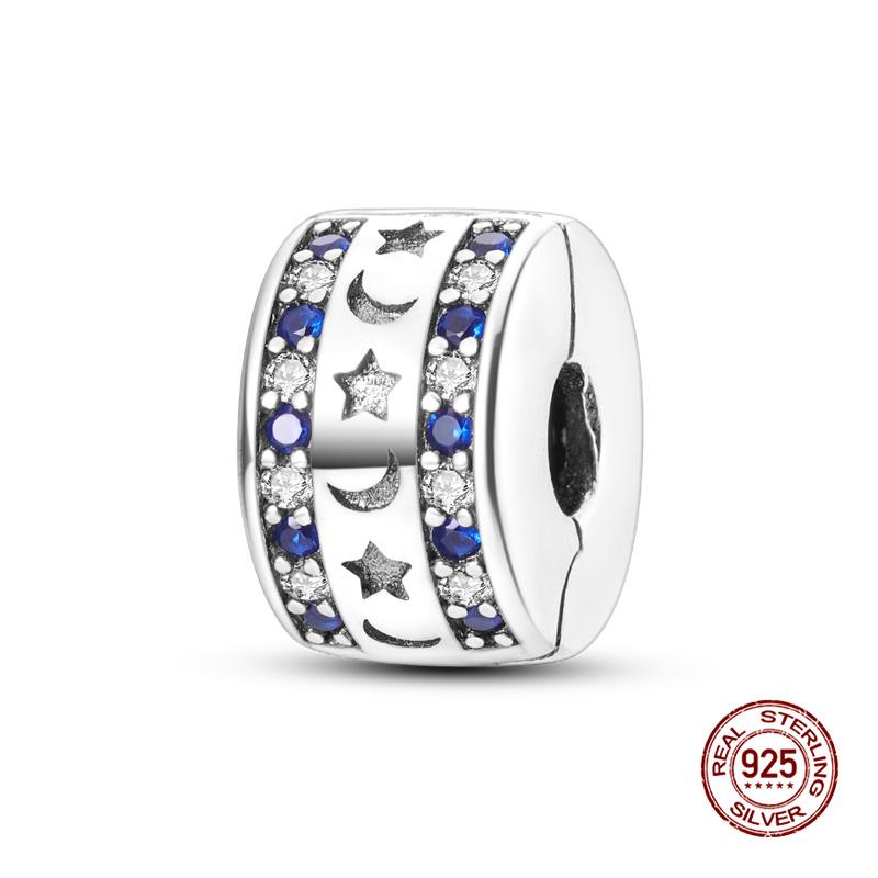 Original Charms Copper Paw Print Pave Fixing Clip Charms Beads Fit 3Mm Original Bracelet Women Diy Jewelry Gifts