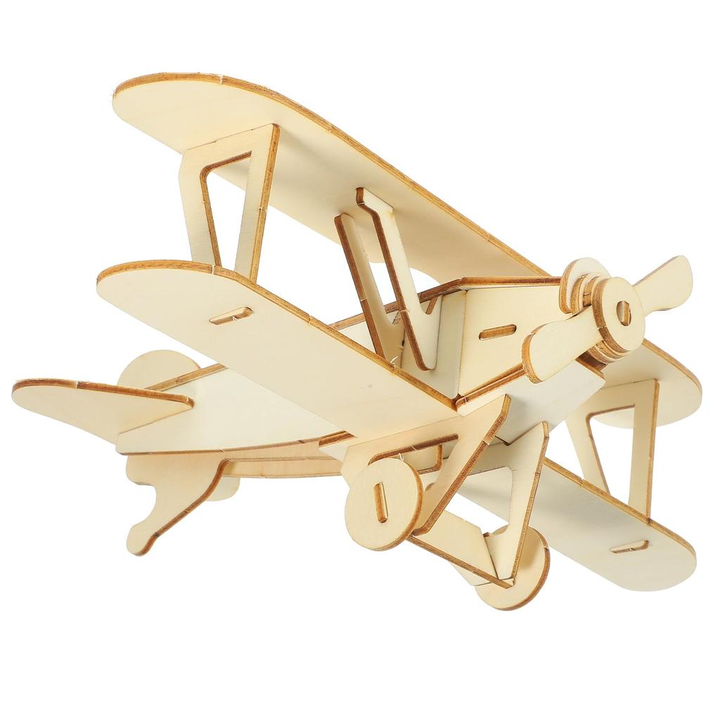 NOLITOY DIY Wooden Airplane Model 3D Assembly Handmade Craft Set for 21 X 17 Develops Imagination and Manipulation Skills Puzzle, Kit, Kids, Cm,