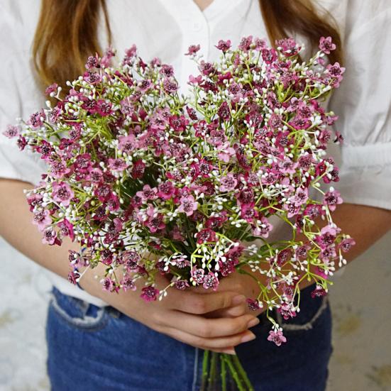 Simulation Flower Convenient Vivid No Watering Faux Silk Flower Maintenance Free Simulation Flower Artificial Gypsophila for Banquet