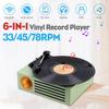 6-IN-1 33/45/78RPM Vinyl Record Player/bluetooth/USB/SD/Headphone Record Player with Built-in Speakers