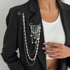 Personalized Chic Style Imitation Pearl Chain Tassel Brooches for Women Fashion Light Luxury Pearl Bead Brooch Suit Pin Accessor