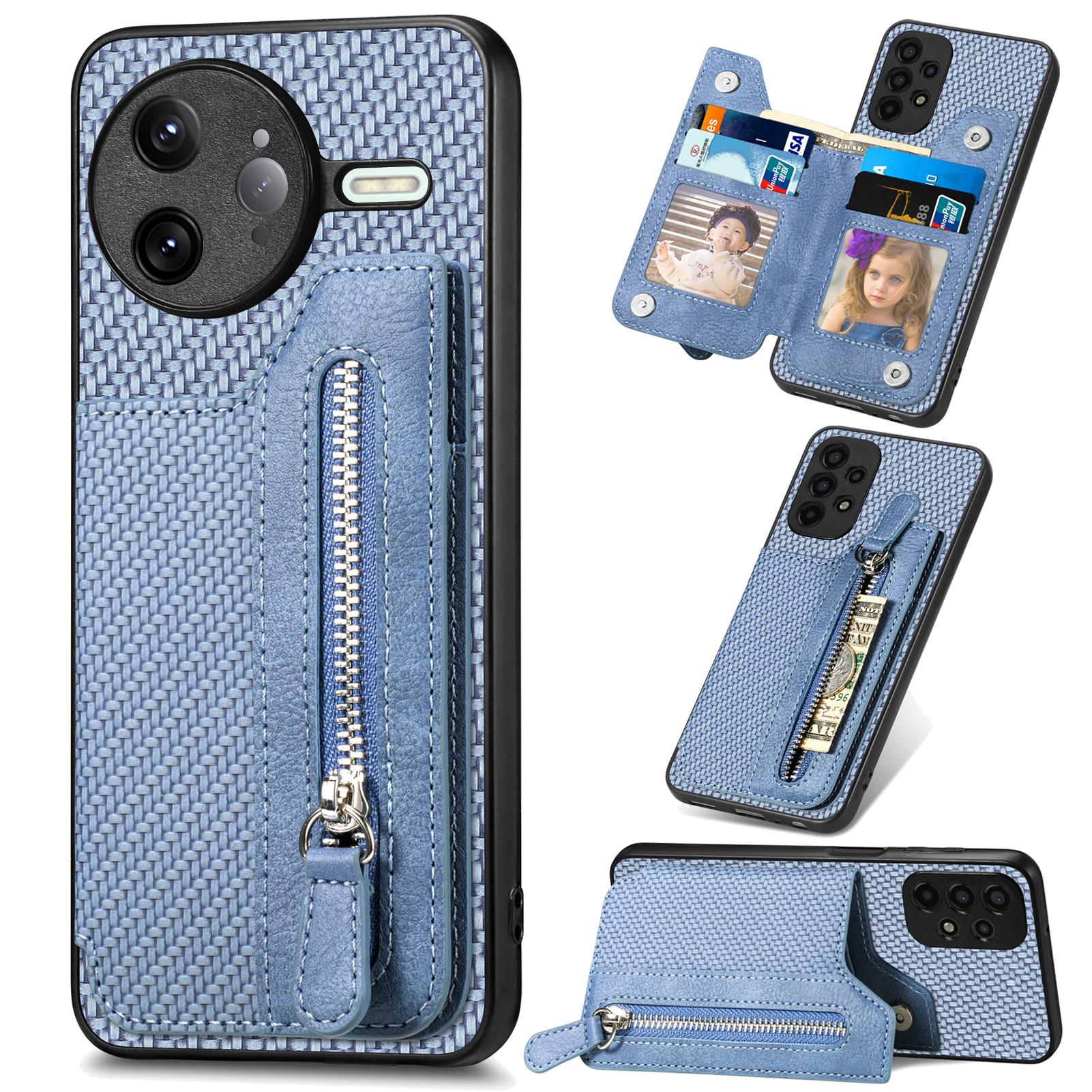 

For Xiaomi Poco F7 Ultra 5G/Xiaomi Redmi K80 Pro 5G Case Leather+PC+TPU Zipper Wallet Phone Cover B