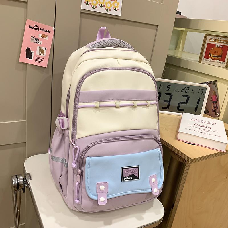 Colorblock Studenten Schultasche Damen Reise Rucksack