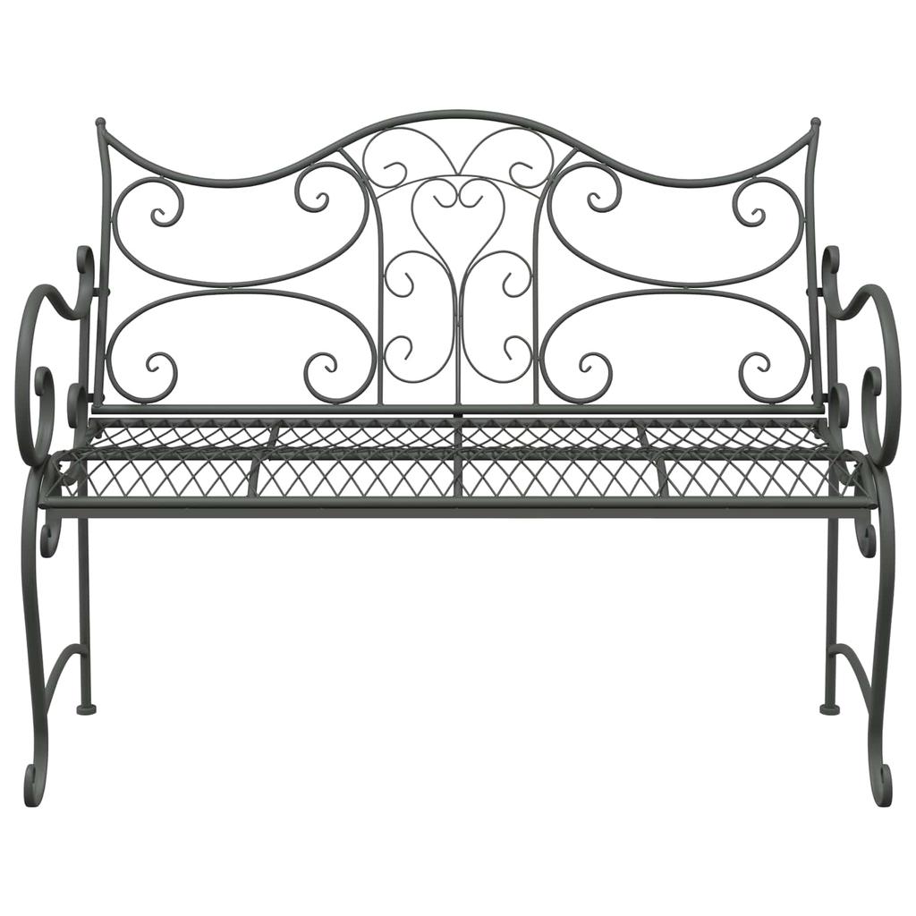 Garden Bench 2 Seater 114 x 56.5 x 90 cm Steel Silver Grey