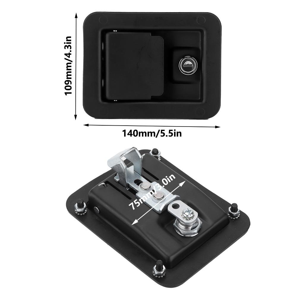 With 2 Keys Panel Lock Black Square Lock Wide Match Equipment Lock Equipment Cabinet Swap