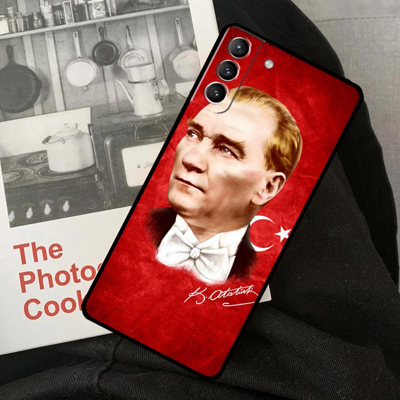 Coque de téléphone signature Mustafa Kemal Atatürk pour Samsung Galaxy S24 S22 S23 Ultra S20 S21 S24 FE S9 S10 Note 10 Plus 20 Ultra