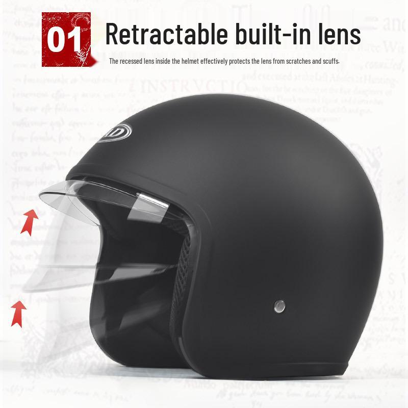 3C Certified AD Electric Motorcycle Helmet, All-Season Half Helmet for Men and Women, Winter-Proof for Scooter Commuting
