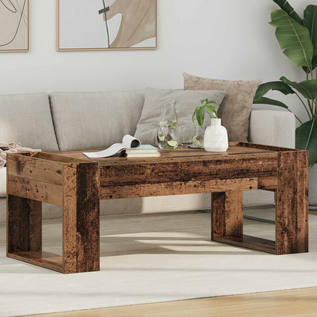 Coffee Table Reclaimed Wood Look 110 x 50 x 41 cm Engineered Wood