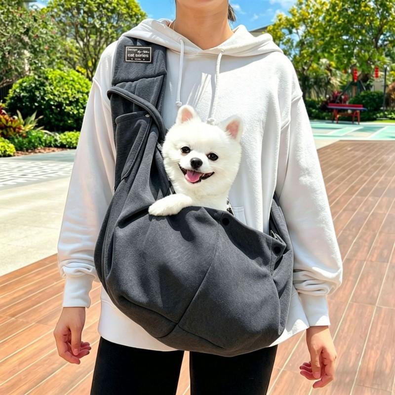 Portable Foldable Pet Carrier Bag Small To Medium Dogs Cats - Adjustable Shoulder Strap Soft Fabric Multiple Colors