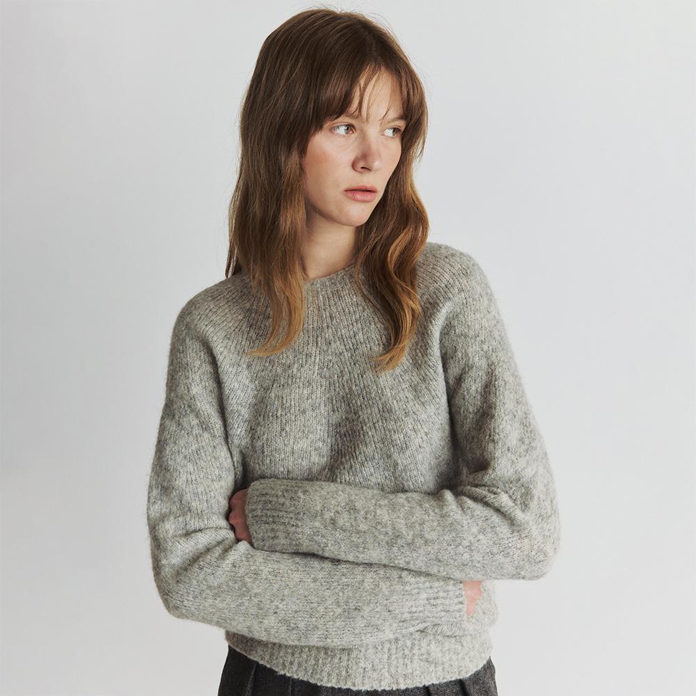 NOEUD Mohair Wholegament Raglan Knit (Gray)