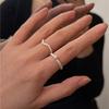 Elegant Korean Inspired 2024 Geometric Open Adjustable 925 Silver Ring For Women