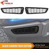 Honeycomb Front Bumper Fog Lamp Cover Trim For Ford F150 2017- Carbon Fiber