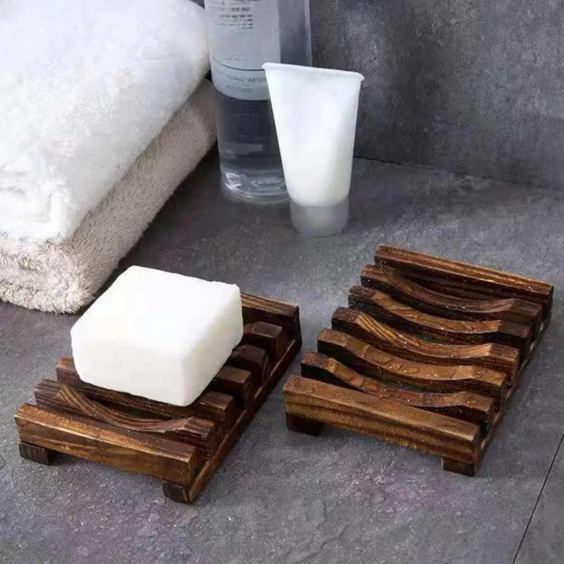 Soap Box Holder High Durability Not Easily Deformed Soap Dish Easy To Clean Bamboo Case Tray Decorative Wooden Soap Drain Holder