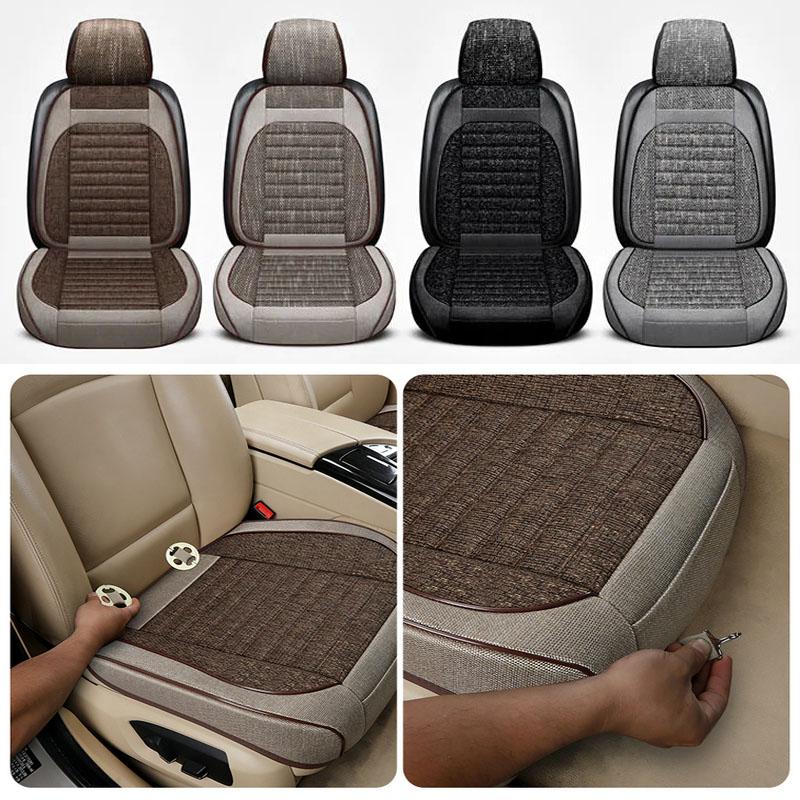 Universal Car Seat Covers Breathable Linen Front Seat Protector Cushions Classic Seat Decoration Protective Mat Accessories