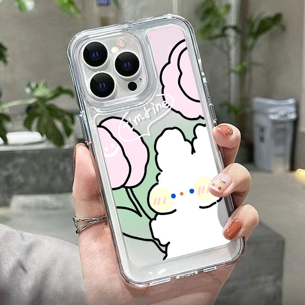 Glutinous Rice Rabbit Is Suitable for iPhone17 Mobile Phone Case Apple 16Pro/13 Simple 15ProMax All-inclusive Cute