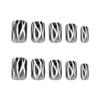 24 Pcs Flame Artificial Nail Black Gradient Press On Nail Square Stick On Nail Glittering False Nail for Woman