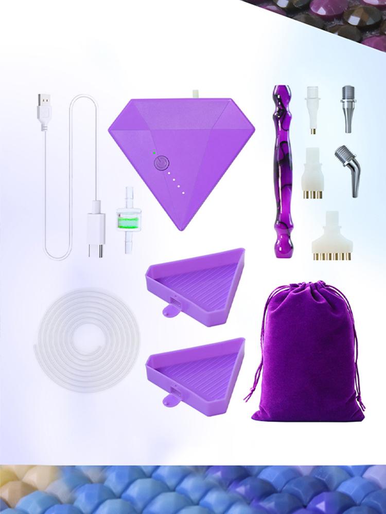 1 Set DIY Diamond Painting Pen Kit 1200mAh Rechargeable 3 Gears Adjustment Diamond Painting Vacuum Suction Point Drilling Tool