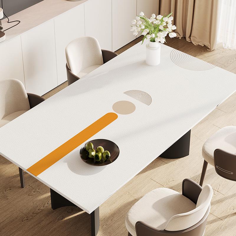Dining Table Mat Oil-Proof And Waterproof Coffee Table Tablecloth Table Mat Light Luxury Advanced Sense Leave-In Tablecloth Desktop Pvc Protective Mat