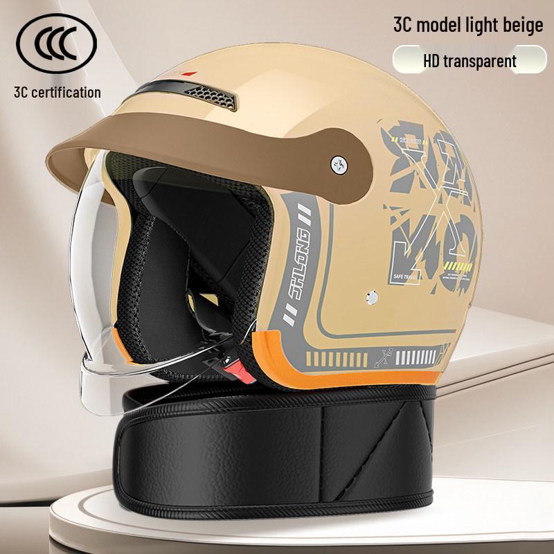 3C Certified Retro Motorcycle Helmet: All-Season Warmth, Safe for Men & Women