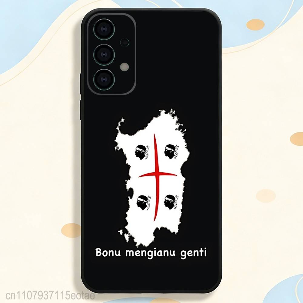 Flagge von Sardinien COOL Handyhülle Für Samsung S25,S26,S24,S21,S22,S23,S30,Ultra,S20,Plus,Fe,Lite,5G Schwarze Abdeckung