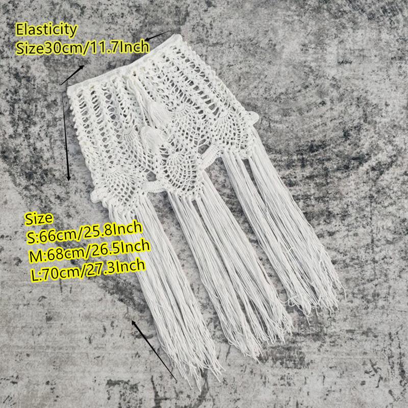 Handgehäkelter Strand-Quastenrock Bikini Cover-Up