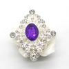 New Fashion 10Pcs 40*46mm Metal Acrylic Crystal Rhinestone Buttons For Craft Embellishment Diy Clothing Decorative Accessories