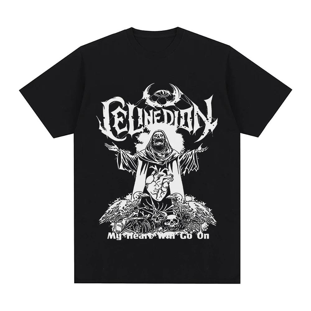 Céline Dion Print T-shirt Graphic Tees Fashion Women Men Casual O-Neck Tops Summer 100% Cotton Tshirt XS чёрный