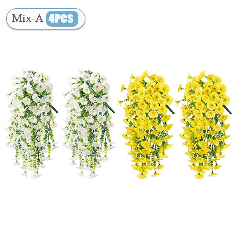 UV-Resistant Artificial Morning Glory Eucalyptus Hanging Decor Perfect for Home Garden Weddings Versatile Outdoor Holiday Decora
