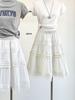 2026 Spring/Summer Black Trim High Waist A-line Layered Petite Skirt