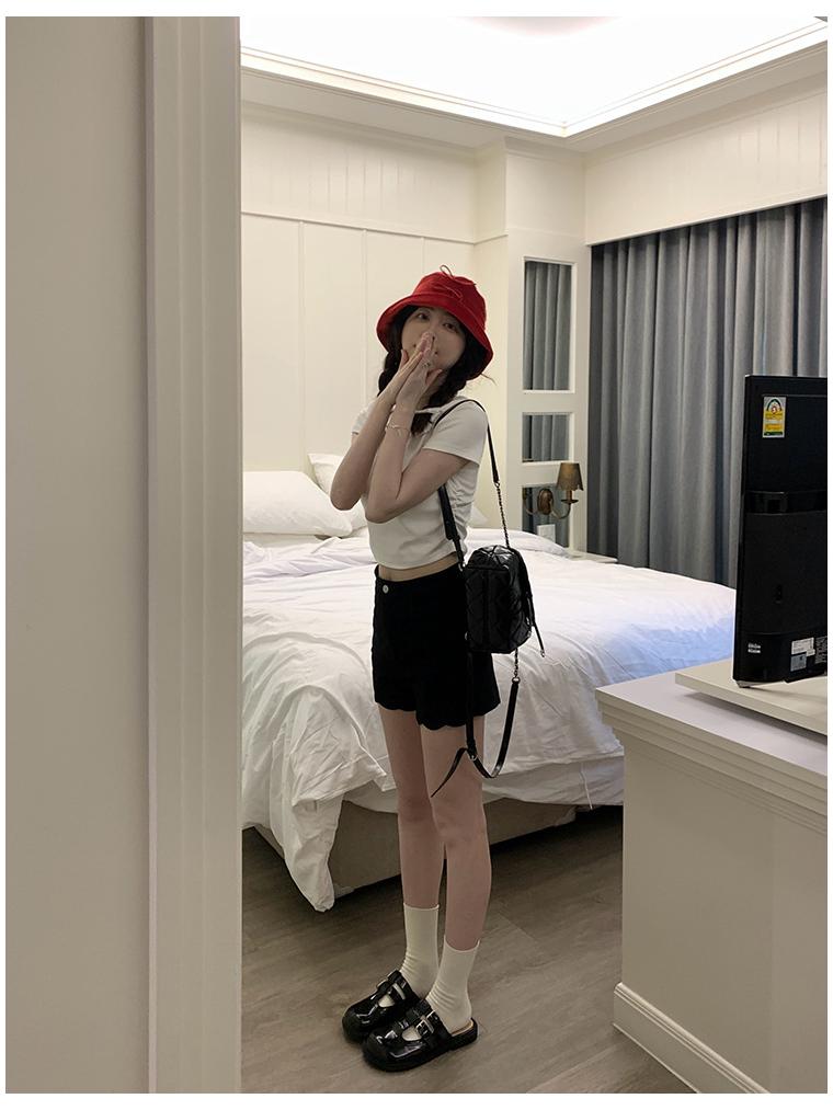 2025 Summer Korean Style Baby Girl Peter Pan Collar Bow T-Shirt