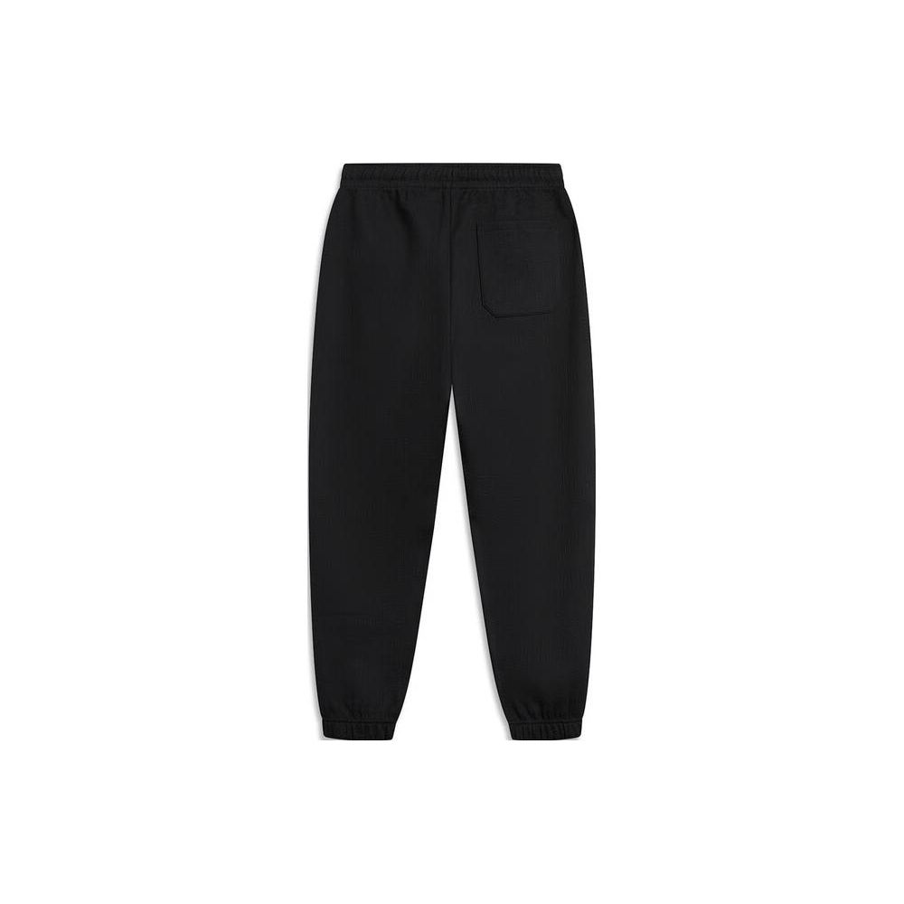 Li-Ning Anti-Five Series Letter Print Drawstring Loose Knit Sweatpants Men Bottoms Black-Jacquard AKLT841-1
