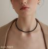Korean Elegant Black Agate Minimalist Necklace for Women