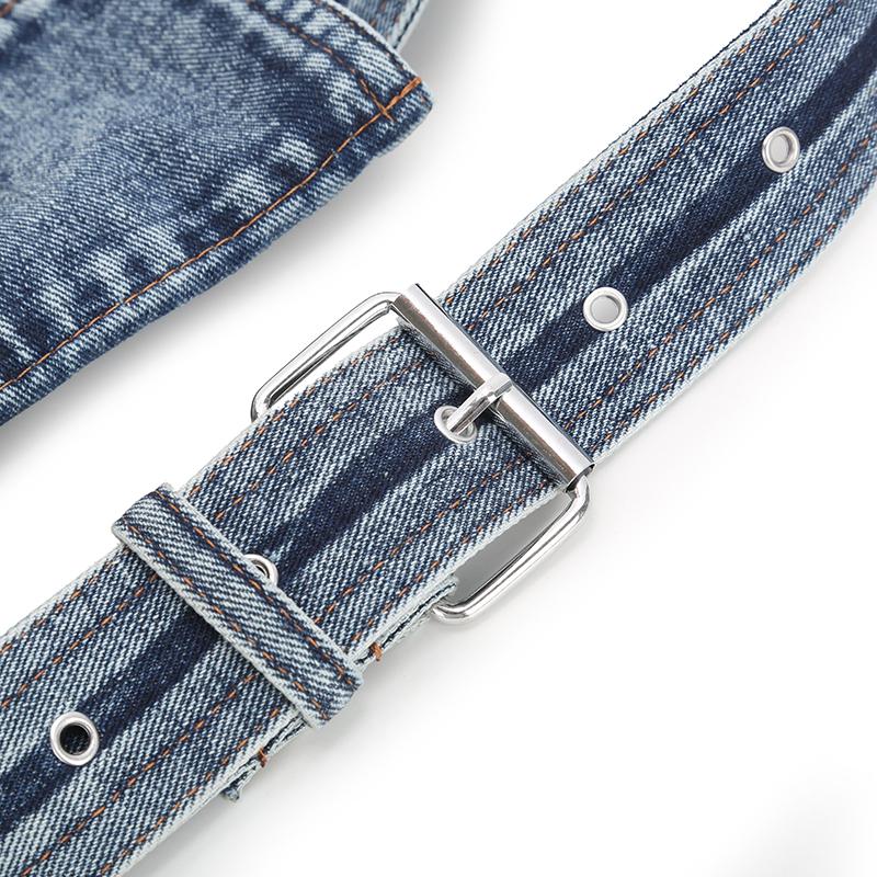 Denim Tasche Damen Umhängetasche Bauchtasche Pendler Crossbody Tasche