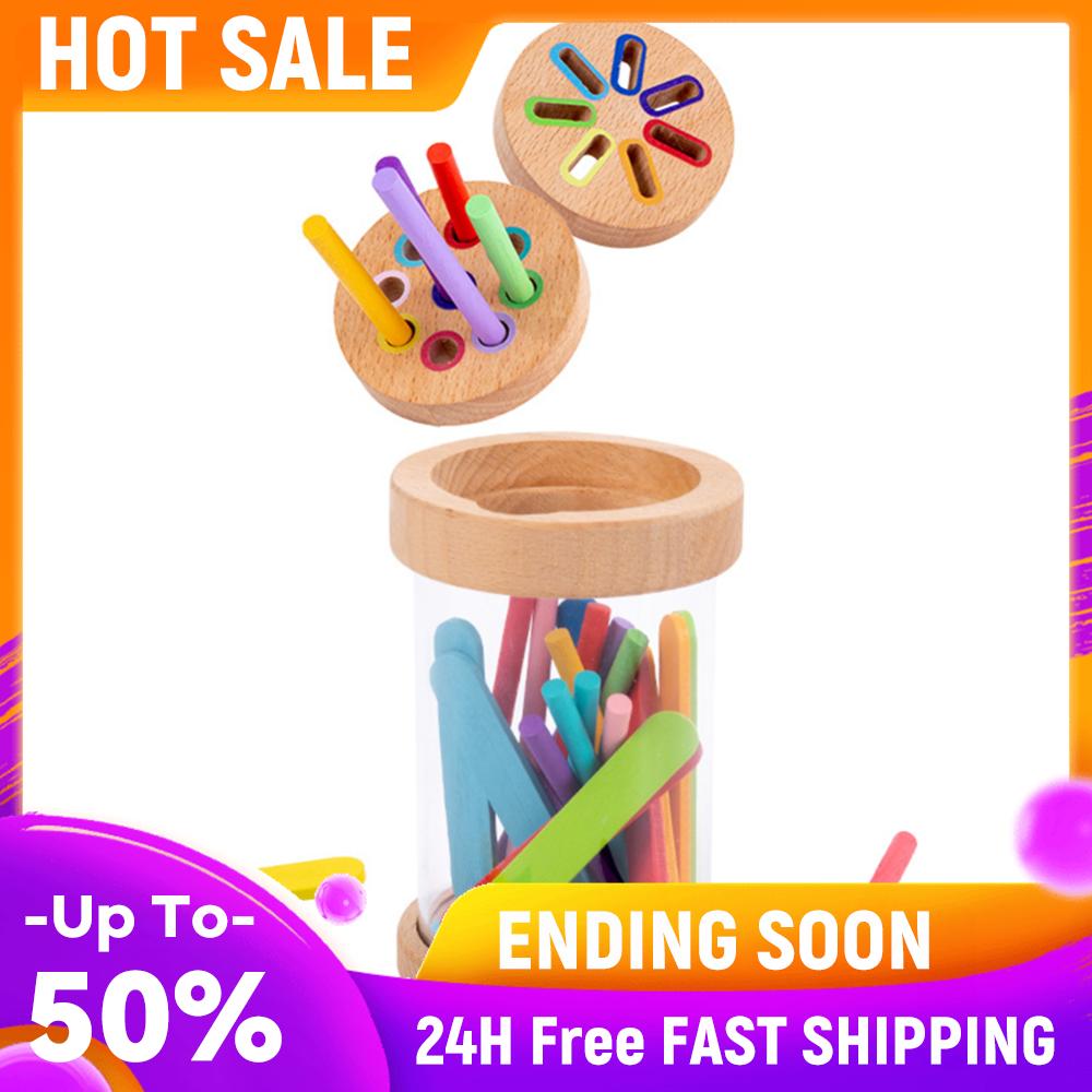 

Montessori Wooden Color Sorting Toys Shape Matching Sensory Toys Preschool Learning Activities for Toddlers 1-3 China Mainland