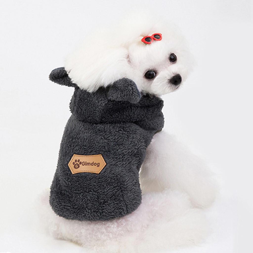 

Pet Dog Shirt Bear Ear Puppy Sweatshirt Coat Warm Clothes Coat XL