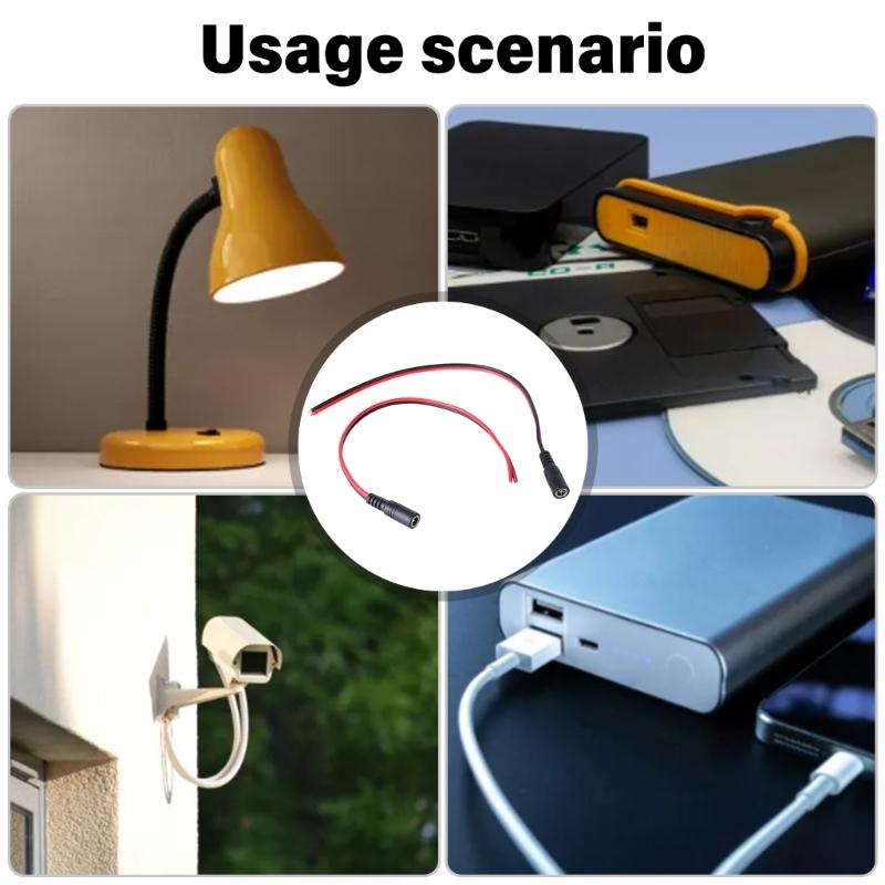 Kabel 18AWG DC5.5x2.1mm Przewód 5.5x2.1 Złącza Męskie/Żeńskie Przewód Adapterowy Linia do Światła LED Kamery Monitoringu