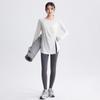 Haut de Yoga Manches Longues pour Femme Séchage Rapide Coupe Ample T-shirt d'Entraînement Course Pilates Gymnastique Fitness Longueur au-dessus des Hanches