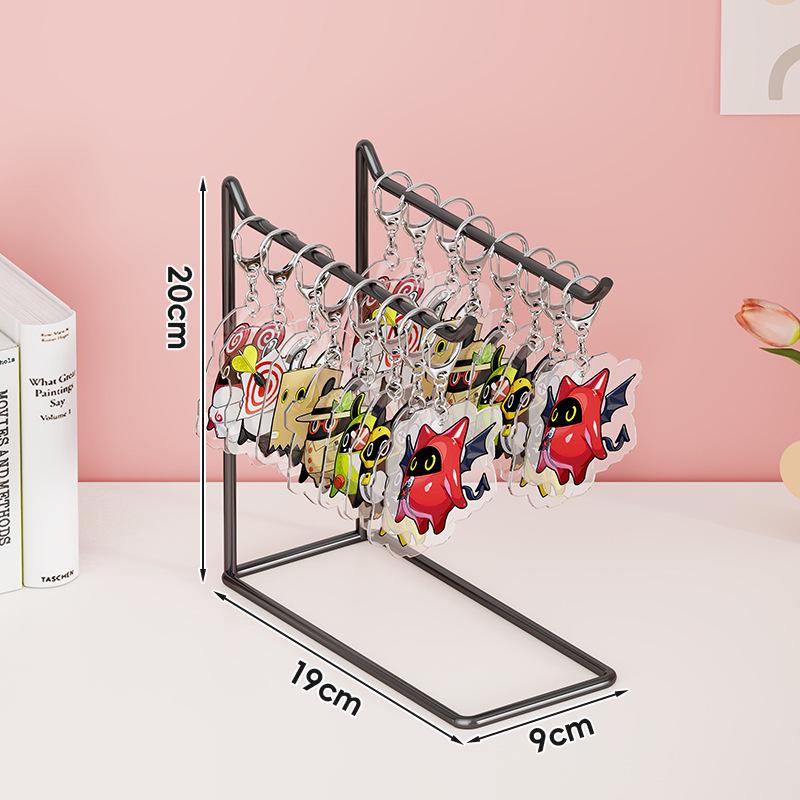 Keychain Jewelry Display Stand - Small Accessories Rack for Earrings, Bracelets, and Necklaces
