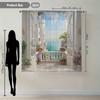 Sheer Castle Ocean View Curtains Romantic Dreamy Print Kitchen Caf Living Room Balcony Garden Curtain Set Of 2 Made Polyester Washable Ready