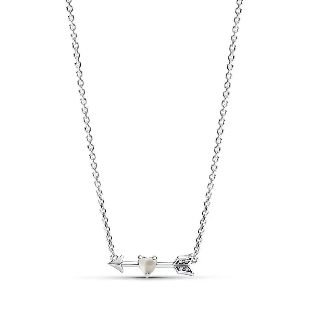 Colorful Heart-Shaped 925 Silver Pendants Necklace Elevated Heart Necklace Lover's Holiday Fine Jewelry Gifts