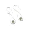 Green Amethyst Gemstone 925 Sterling Silver Jewelry Handcrafted Earrings 1.76" EE-126-15