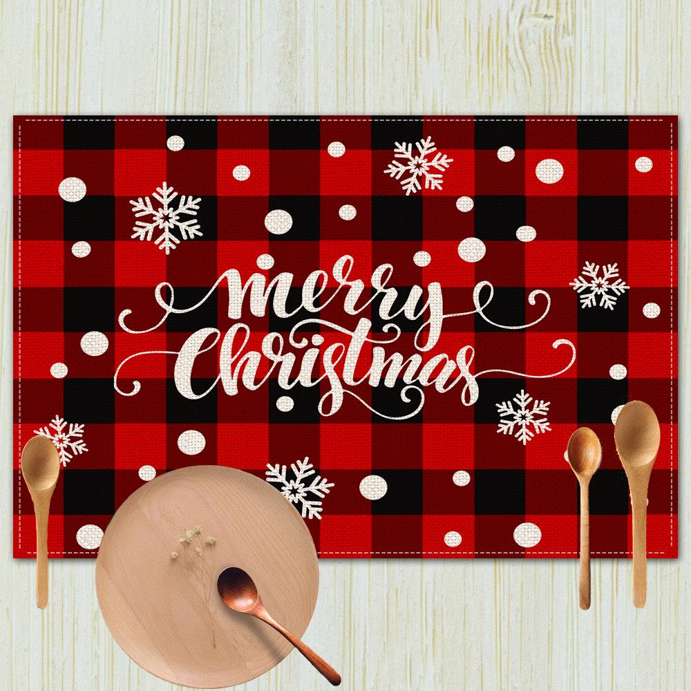 Christmas Table Mats Holiday Dining Placemats for Xmas Table Decor Snowflake Table Runner Waterproof Festive Accessories