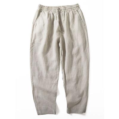 Linen Casual Pants Men's Summer Thin Breathable Trousers Basic Versatile Japan Fashion Loose Straight Drape Linen Pants