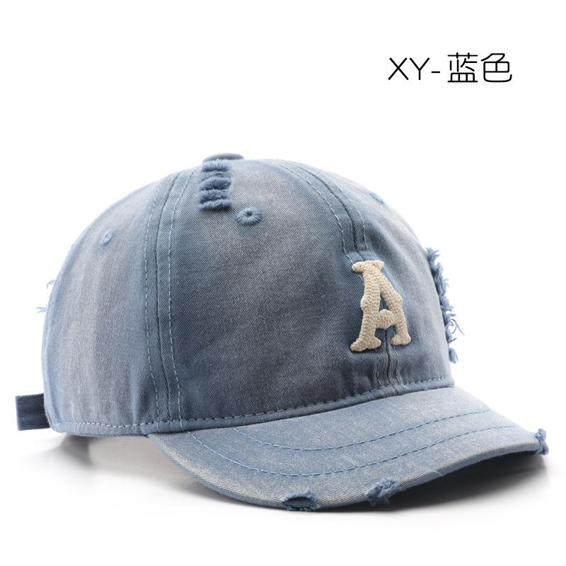 

Spring and Autumn Personality Washing Alphabet Embroidery Cap Outdoor Travel Sunscreen Baseball Cap синій