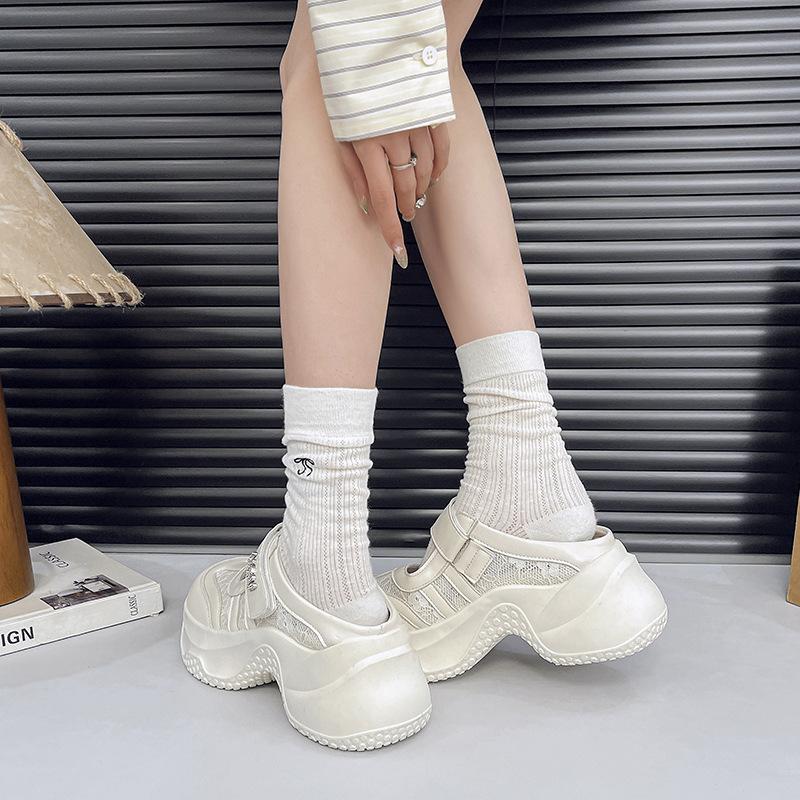 Hot air platform dad shoes women's shoes spring new Velcro heightening casual shoes shallow platform sandals