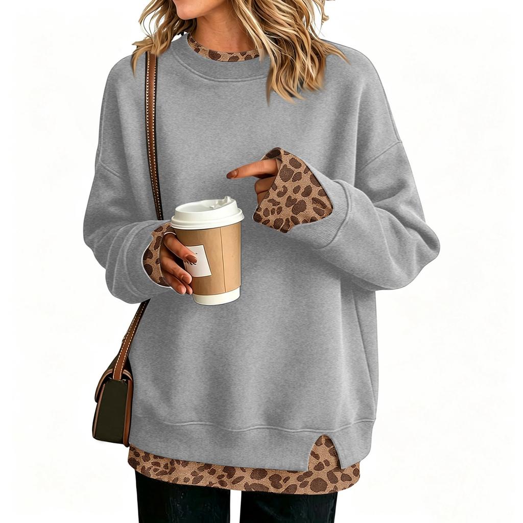 Dames Casual Bedrukt Sweatshirt met Lange Mouwen en Design, Losvallende Pullover Top