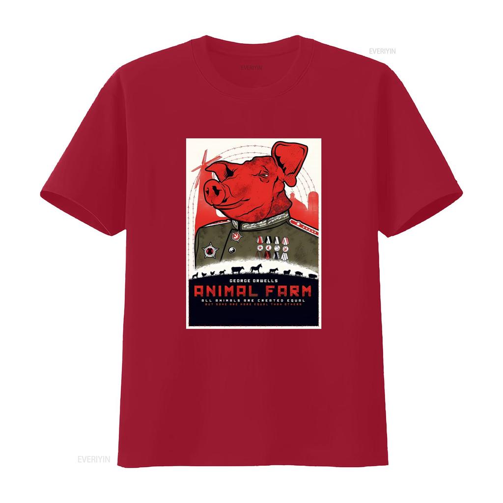 George Orwells Animal Farm T shirt 1984 Inspired Design Some Are More Equal  vintage Washed Stylish designer clothes graphic