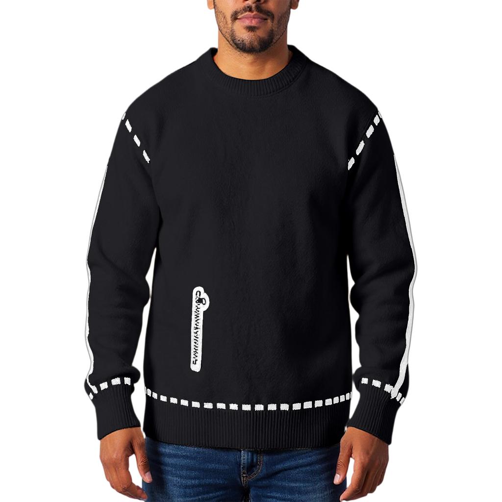 Men's  Fashion  Knitting  Pullover  Long Sleeves  Loose  Round Neck  Sweater